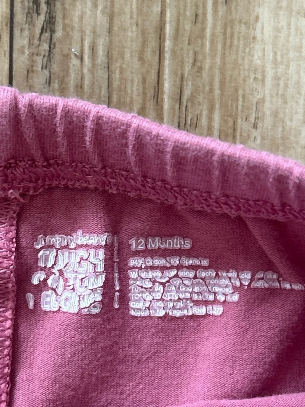 Mauve pink cotton blend baby leggings size 12 months